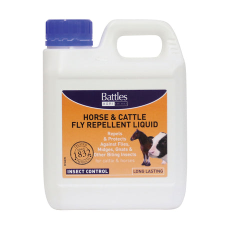 Battles Horse & Cattle Fly Repellent Liquid Veterinary Battles 1 litre Barnstaple Equestrian Supplies