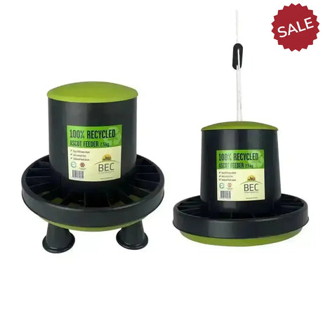 Bec Ascot Feeder Indoor Recycled 2.5kg Black/Green Poultry Feeders