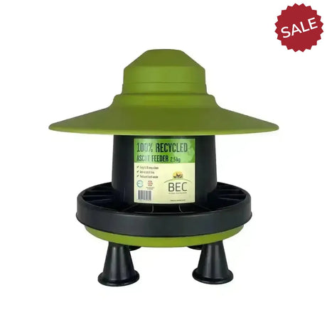 Bec Ascot Feeder Outdoor Recycled 2.5kg Black/Green Poultry Feeders