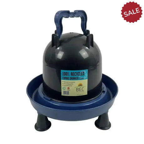Bec Combo Drinker Recycled 7 Litre Black/Blue Poultry Drinkers