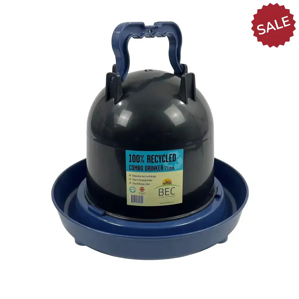 Bec Combo Drinker Recycled Blue 12 Litre Blue/Black Poultry Drinkers
