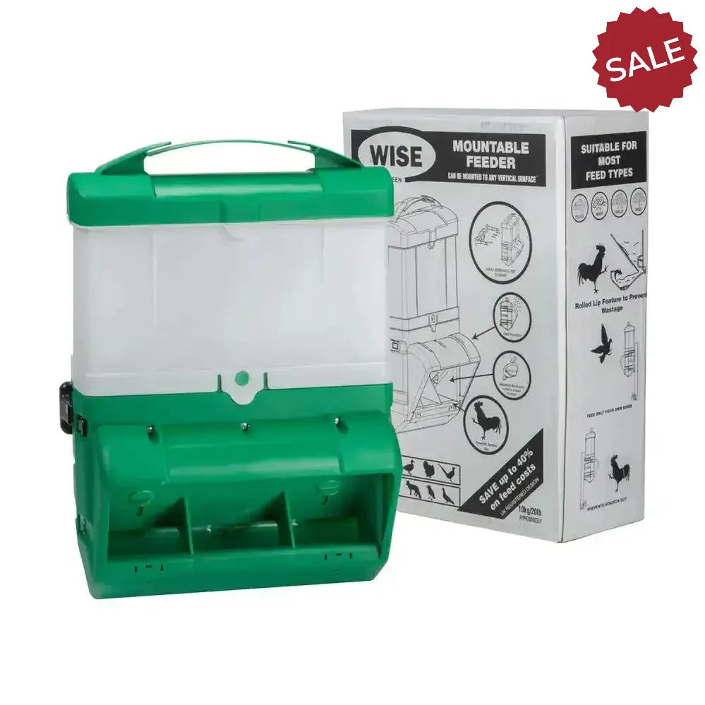 Bec Wise Feeder Mountable Green 10kg Green Poultry Feeders