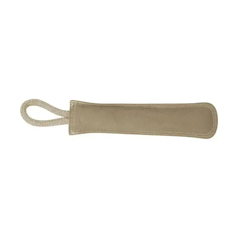 Beige suede benji & flo natural eco-friends eco-friendly rope toy with loop handle for dog play and retriever training