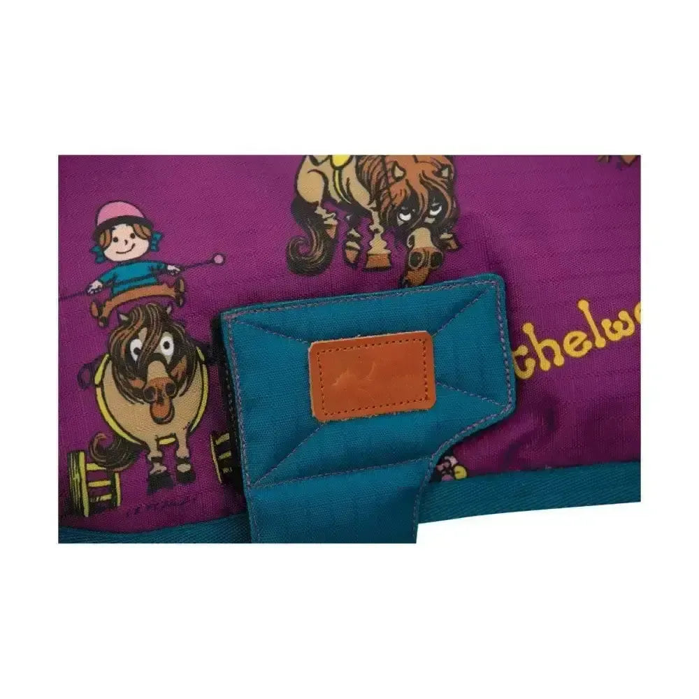 Benji & Flo Thelwell Collection Pony Friends Dog Coat Imperial Purple/Pacific Blue Xxx Small Dog Coat