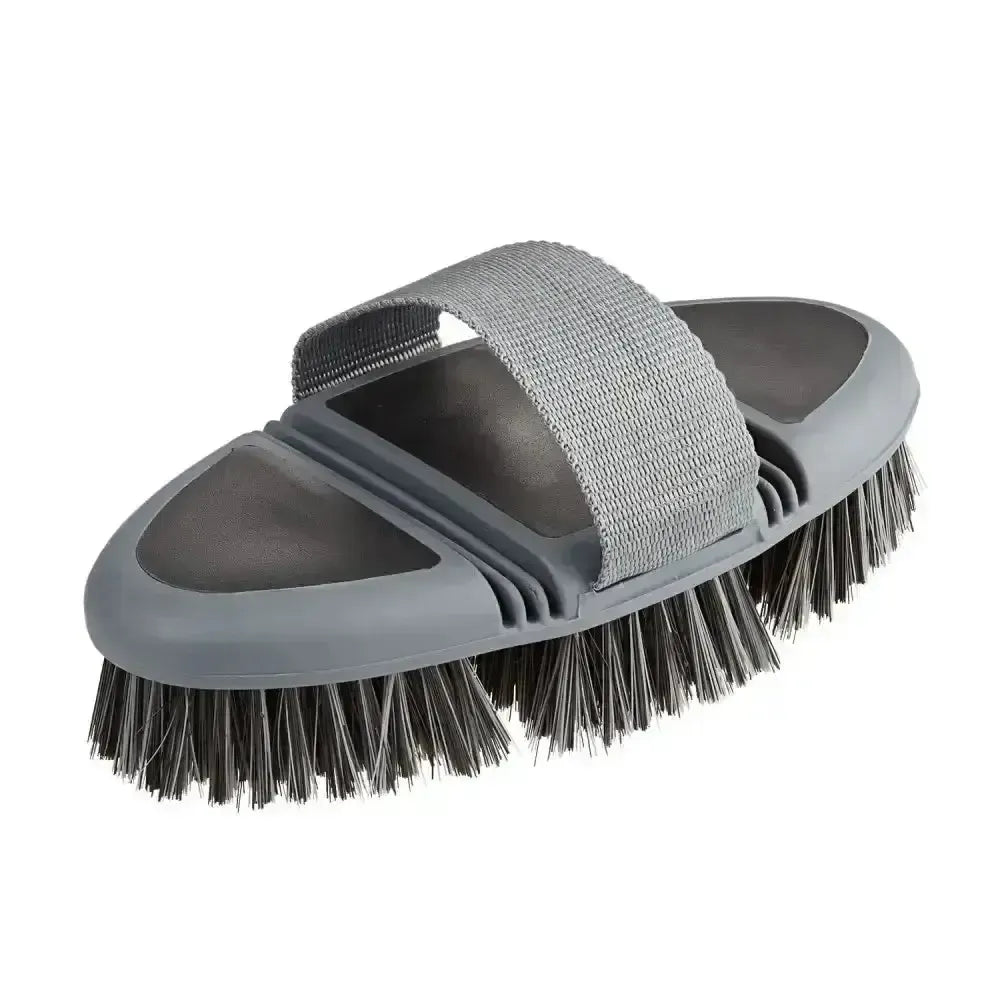 Bitz Two Tone Body Brush Rubber Grip Contour Black/Grey Curry Combs