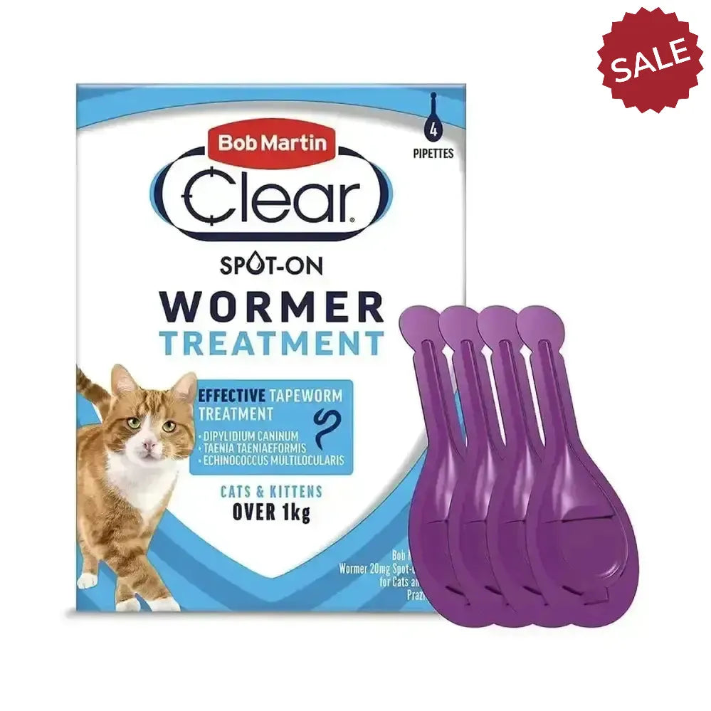 Bob Martin Clear Spot On Wormer For Cats & Kittens 2 PIPETTES Wormers
