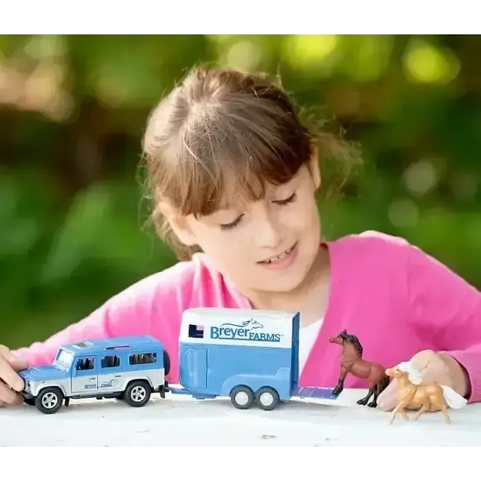Breyer Farm Land Rover And Tag-A-Long Horse Trailer Model Horses