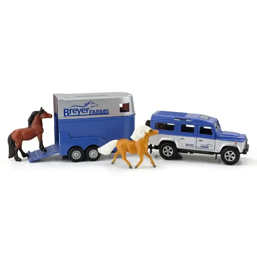 Breyer Farm Land Rover And Tag-A-Long Horse Trailer Model Horses