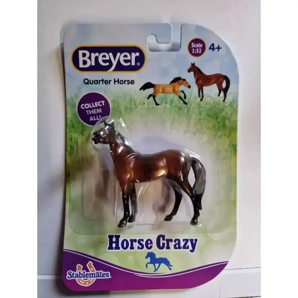 Breyer horse crazy glossy brown plastic quarter horse figurine with black mane and tail from breyer horse collection