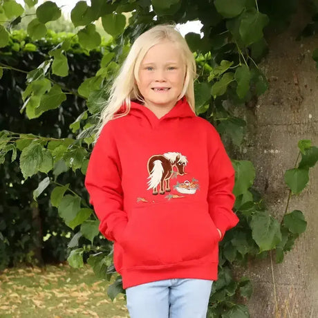 British Country Collection Carrot Pony Childrens Hoodie Red Age 3-4 Hoodies