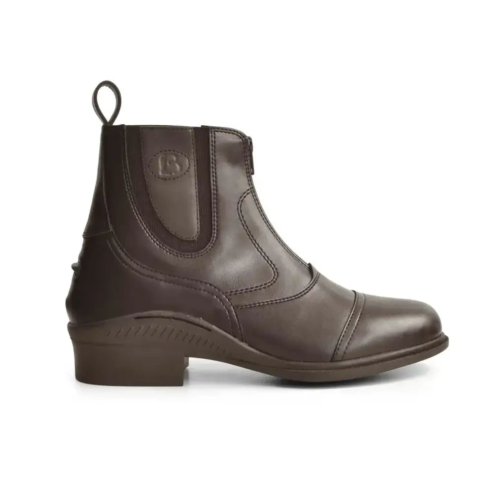 Brown leather brogini 471 burleigh sport paddock boots black with stitched detailing and shock absorbing pull tab