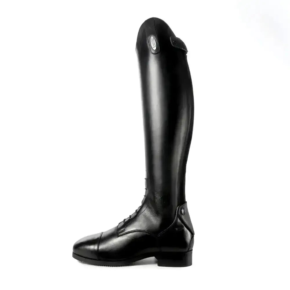 Brogini capitoli v2 long riding boots in black calf leather with a sleek glossy finish and finest quality design