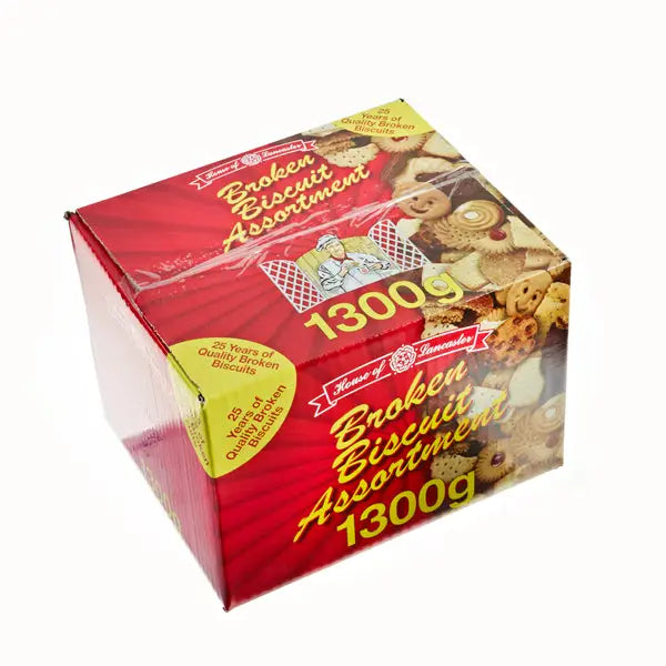 Red cardboard box of bensons broken biscuits 1300g ideal treat for horses in equestrian care