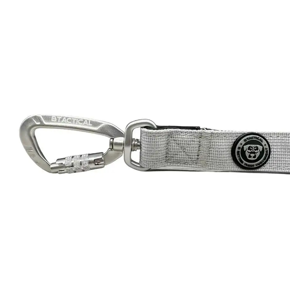BTactical™ Extra-Strong Nylon Carabiner Clip Dog Lead | Misty Grey 120cm Dog Lead