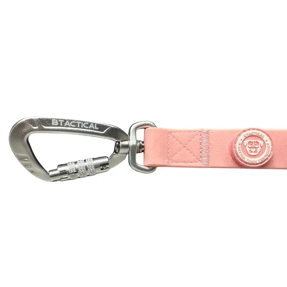 BTactical™ Extra-Strong PVC Carabiner Clip Dog Lead | Pastel Pink 120cm (1.2m) Dog Lead