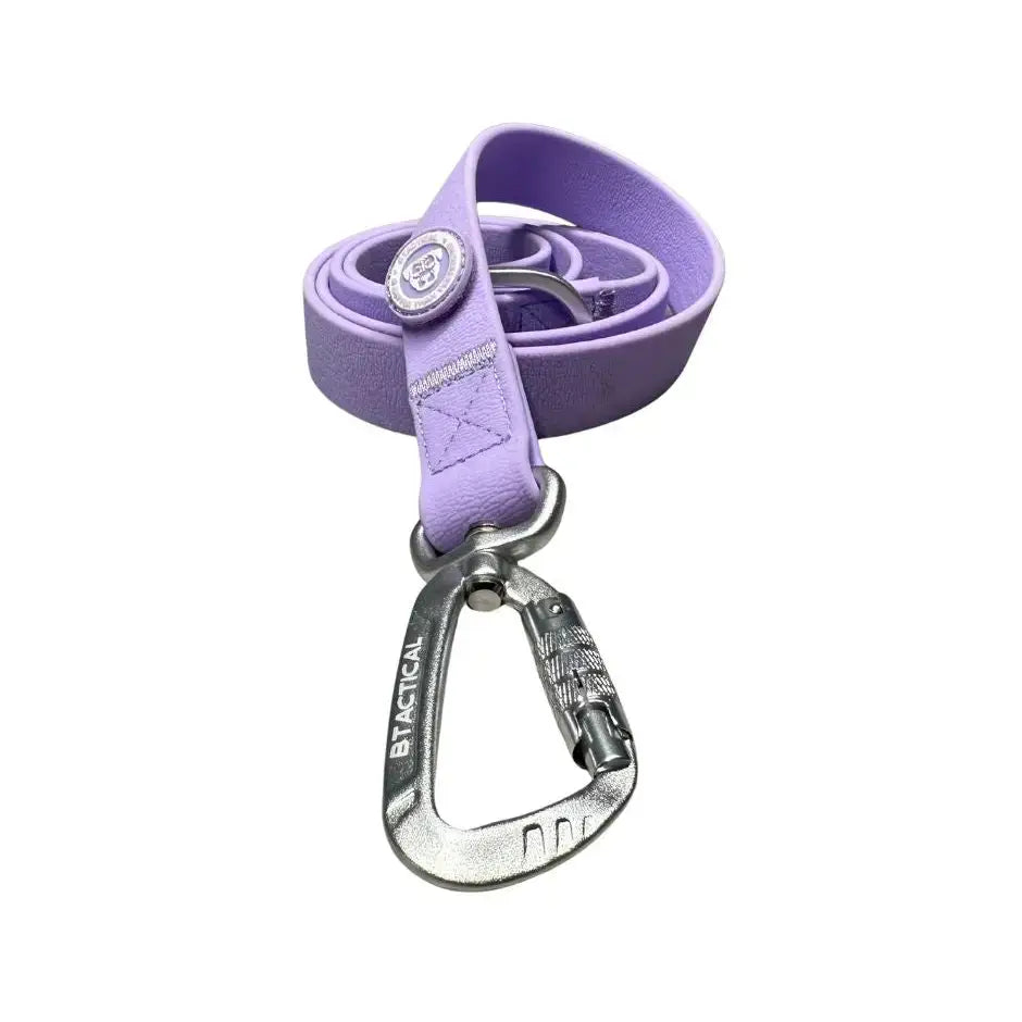 Pastel purple btactical lead with anti-tangle swivel buckle and extra-strong pvc carabiner clip dog leash