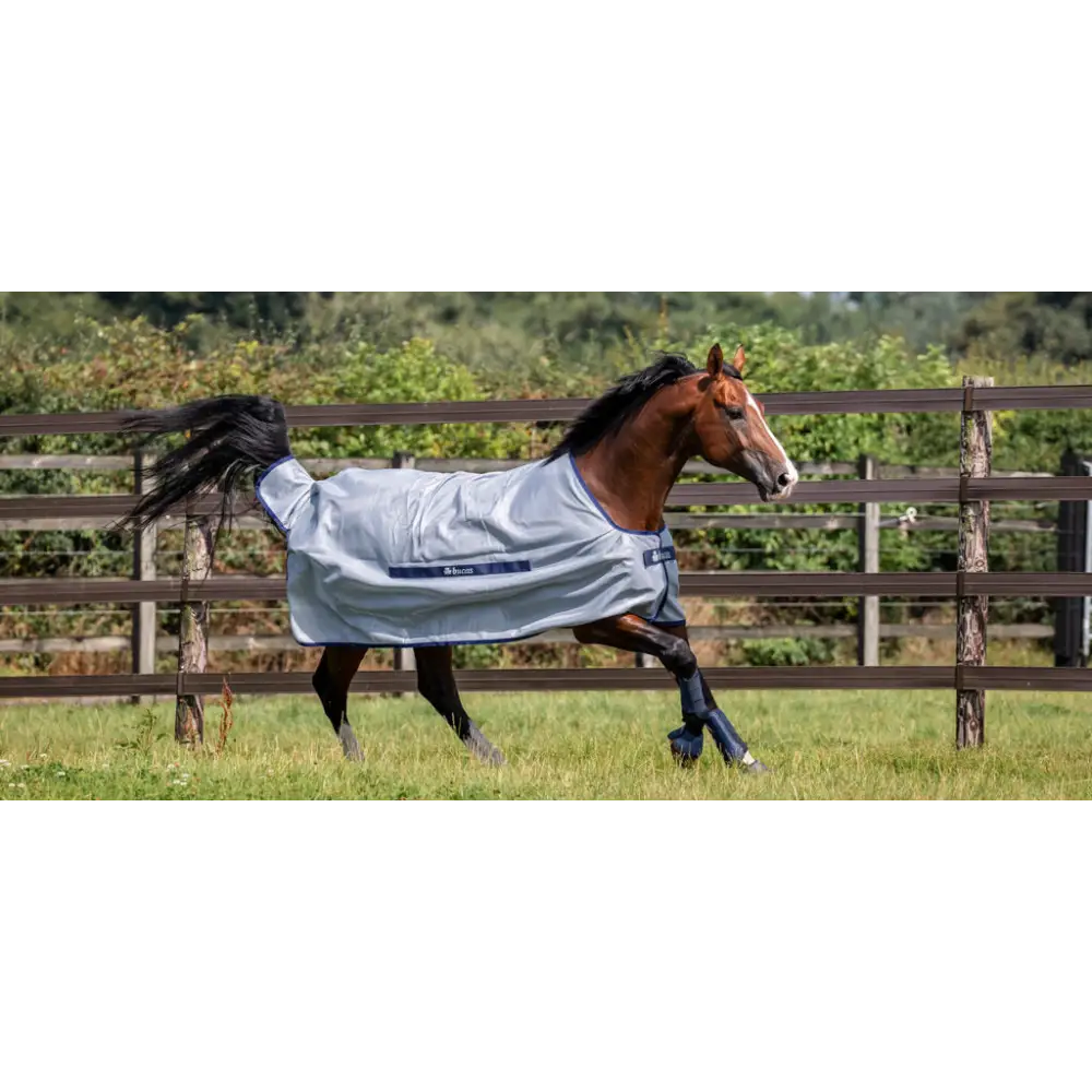 Bucas Buzz Off Fly Rug Detachable Neck Silver/Blue 5'6 (125) Fly Rugs