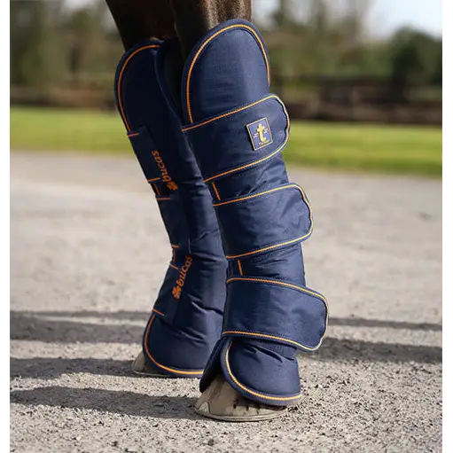 Bucas Therapy Travel Boots Navy/Orange Cob Horse Travel Boots