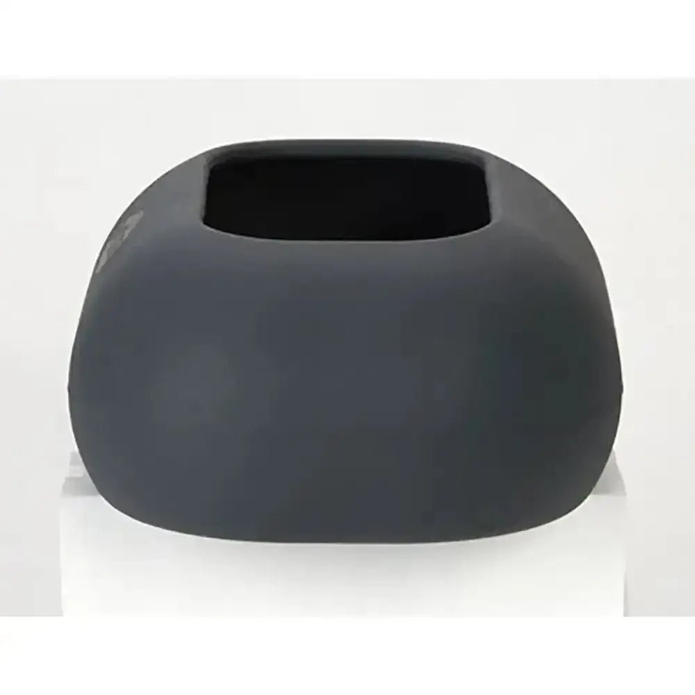 Matte black silicone case with rounded rectangular shape and central opening for buster incredibowl dog bowl