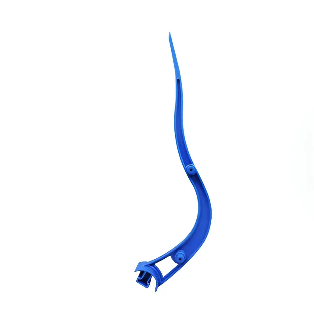 Blue plastic camel shavings fork replacement tine with curved handle and pointed tip for easy fork replacement use