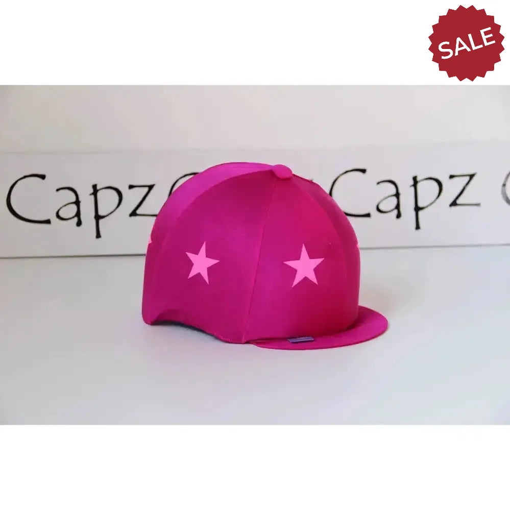 Capz Motif Cap Cover Lycra Starz Cerise/Fluorescent Pink Hat Silks