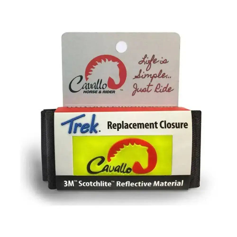 Cavallo trek reflective closure with bright yellow reflective material and black rubberized edges for trek boot replacement