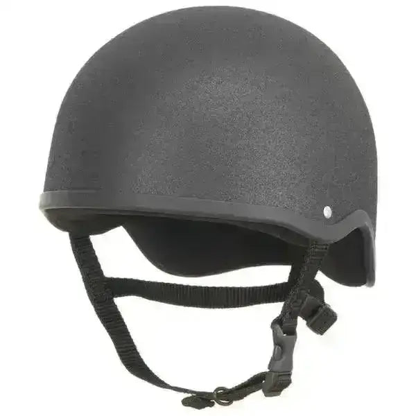 Black matte champion pro junior jockey skull helmet with adjustable chin strap popular riding hat