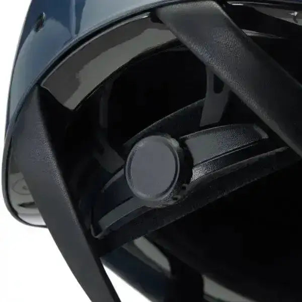 Black plastic charles owen eqx riding helmet navy gloss with glossy finish and adjustable strap mechanism