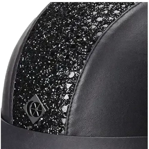 Charles Owen SP8 Plus Leather Look Sparkly Riding Hat Black Sparkly 54 Riding Hats