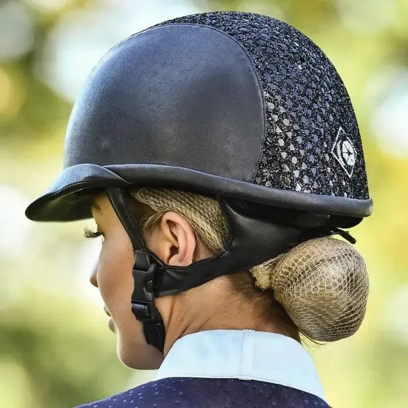 Charles Owen SP8 Plus Leather Look Sparkly Riding Hat Black Sparkly 54 Riding Hats