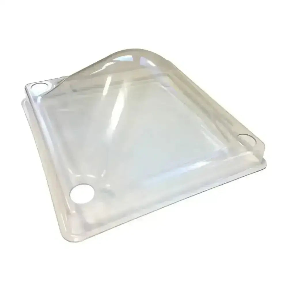 Chicktec comfort clear plastic dome cover with rounded edges and four mounting holes in clear plastic material