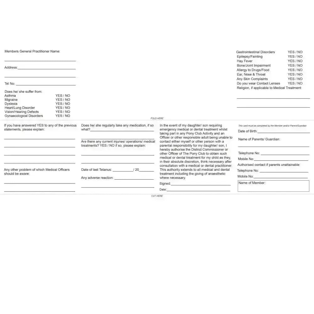 Childs PC Medical Armband Number Bib