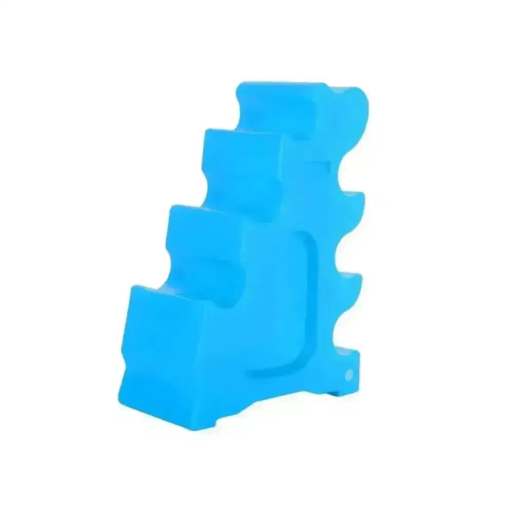 Bright blue plastic dinosaur toy shaped as a popular selling jump in classic showjumps sloping block set