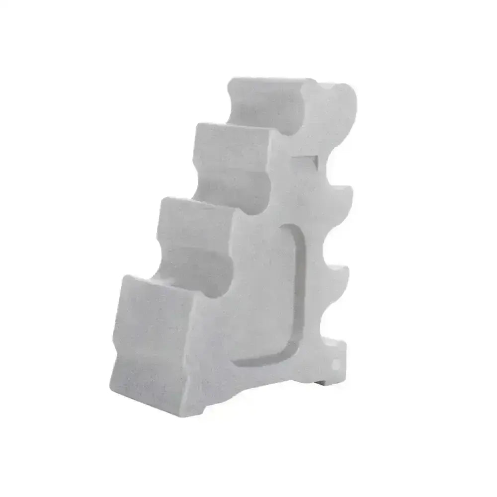 Gray multi-tiered plastic organizer with modern geometric design for classic showjumps sloping block storage