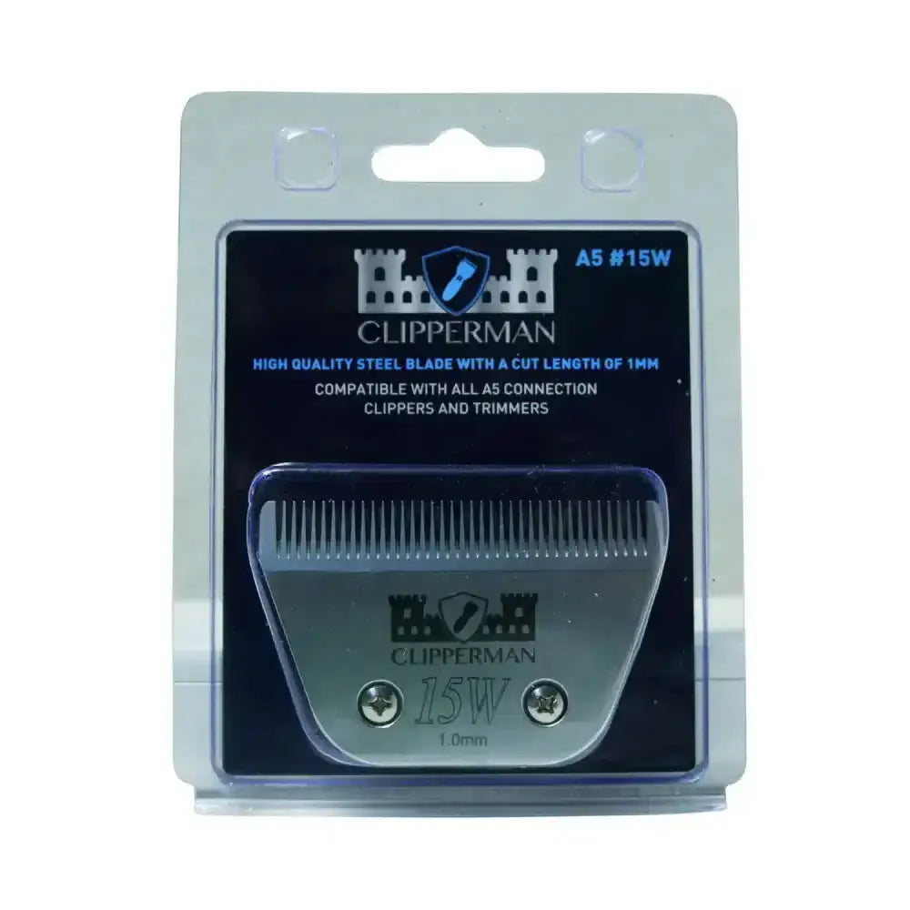 Clipperman a5 #15w quality steel blade set with 1mm cut length detachable 2-in-1 cutter and sleek metallic finish