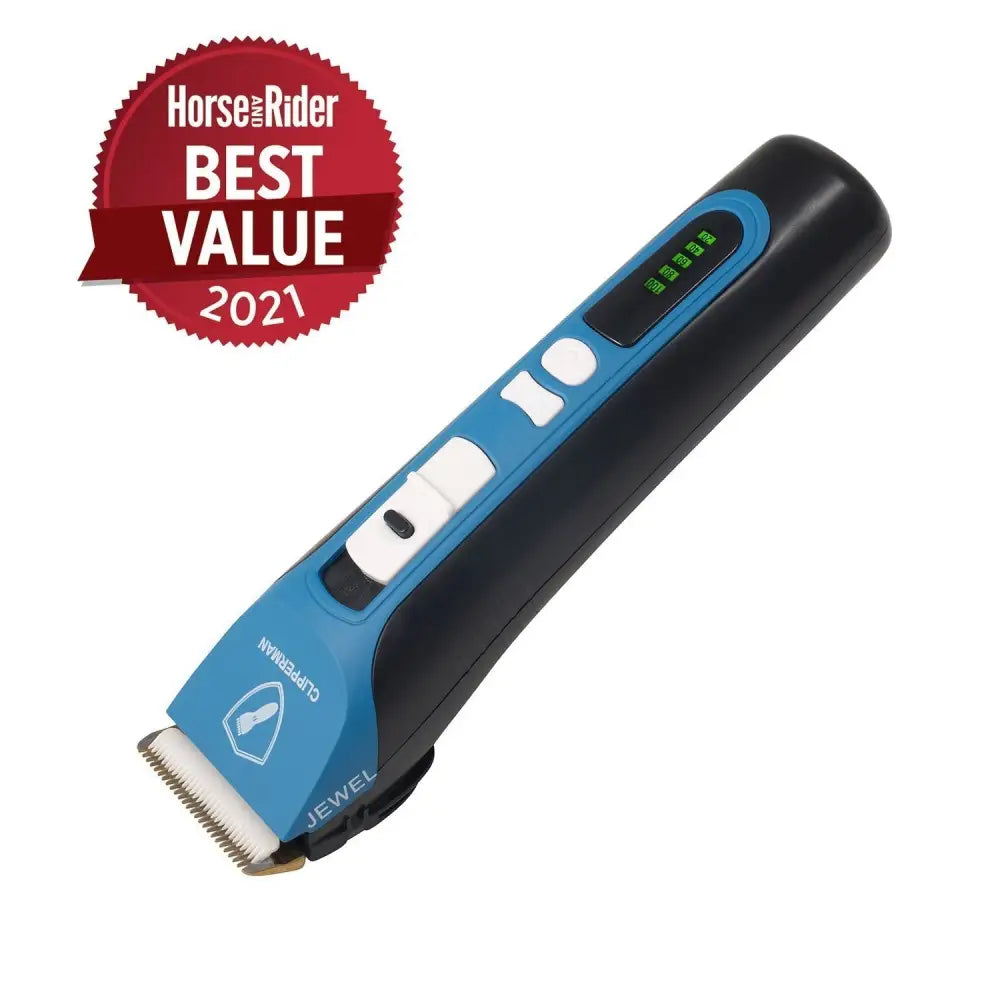 Blue and black clipperman jewel trimmer battery powered trimmer with dual speed battery and metallic cutting head