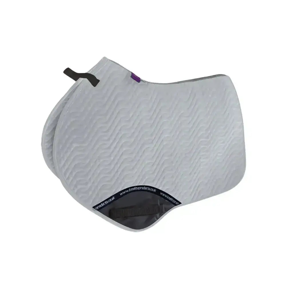 Light gray close contact pad platinum with subtle wavy texture black trim and purple superiour km elite tag