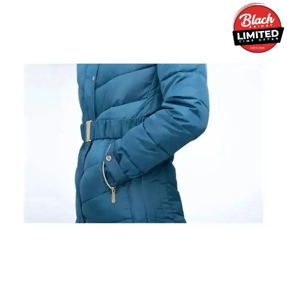 Coldstream Branxton Long Quilted Coat Cool Slate Blue Small Outdoor Coats