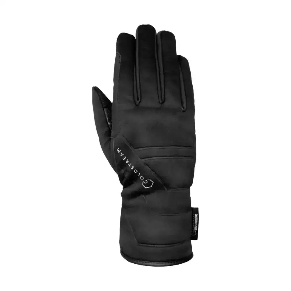 Black insulated coldstream duns stormguard glove with quilted design and water repellent softshell on back side