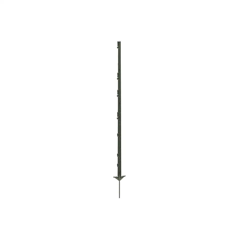 Black metal corral essentials horse poly post with horizontal brackets and pointed stake for garden flagpole use