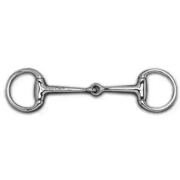 Silver-colored metal cottage craft eggbutt dressage bradoon bit with polished finish perfect for starting young horses