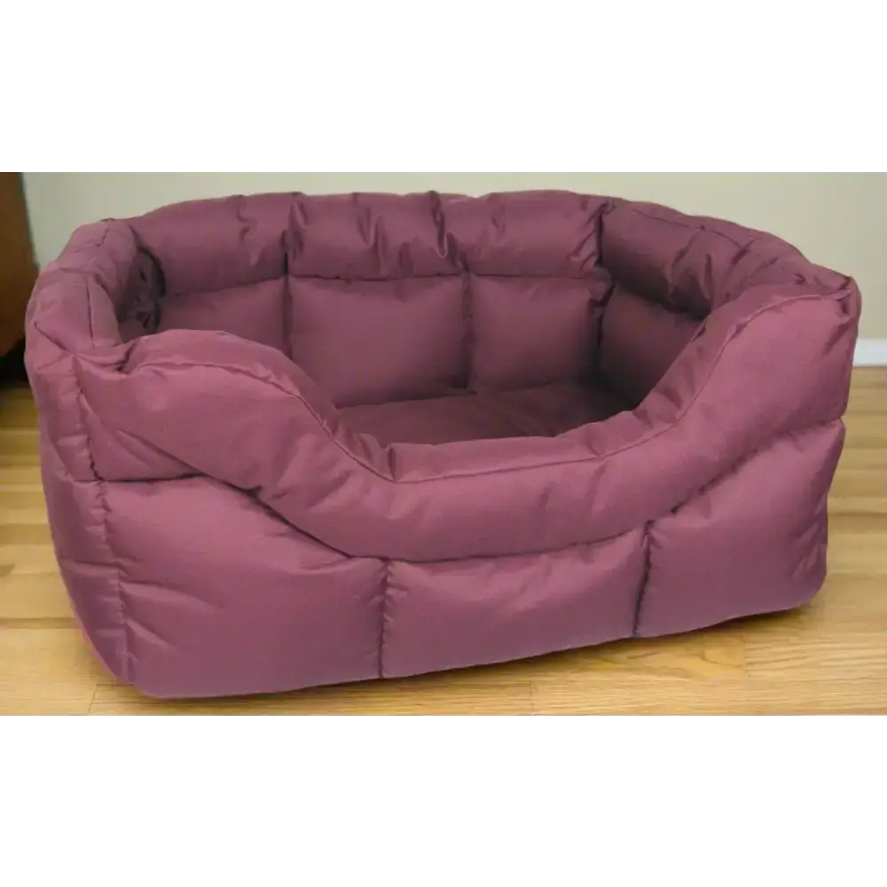 Country Dog Heavy Duty Rectangular High Sided Waterproof Dog Beds Medium L57cm X W47cm X H24cm Burgundy Dog Beds