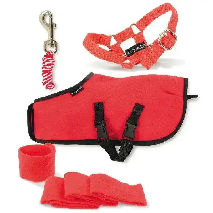 Crafty Ponies Fleece Rug Set Red Toy Pony