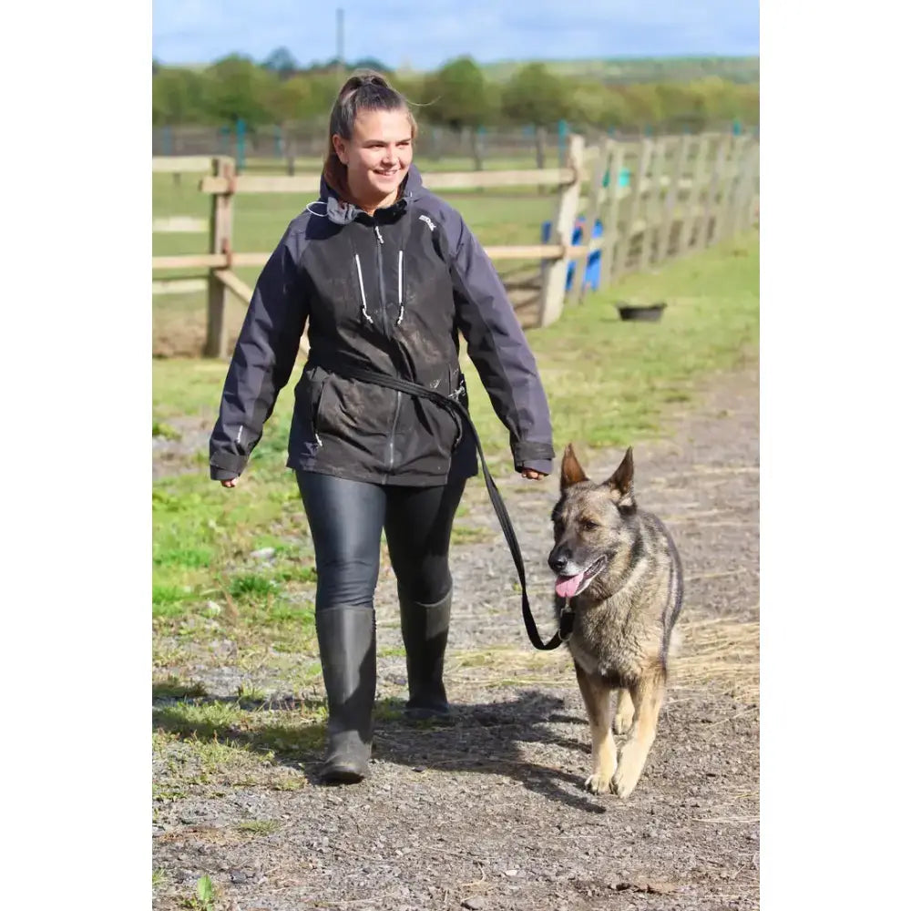 Black cushion web double ended training lead with sturdy smooth texture and reinforced stitching for strong use
