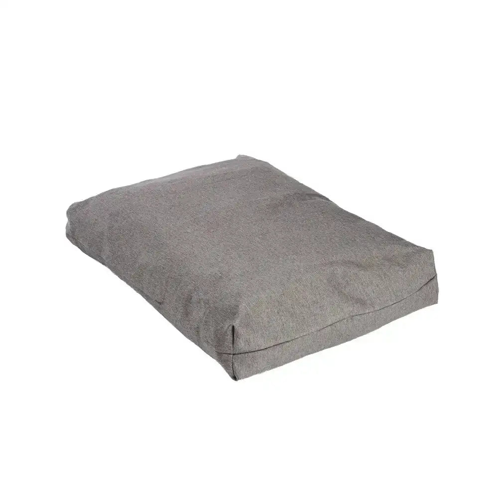 Gray rectangular pet bed made of soft textured fabric with antibacterial deluxe duvet cover for dogs danish design