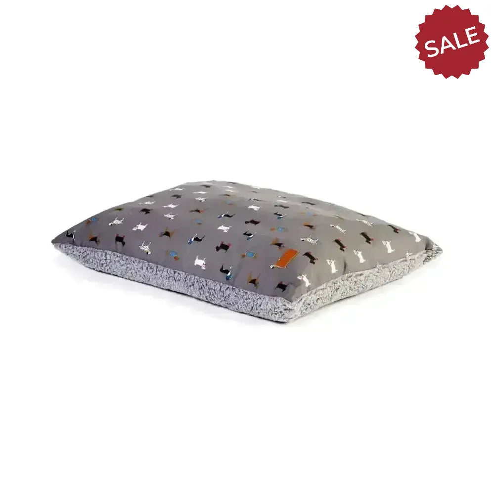 Danish Design Fatface Marching Dogs Deep Duvet Dog Bed Medium Grey Dog Beds