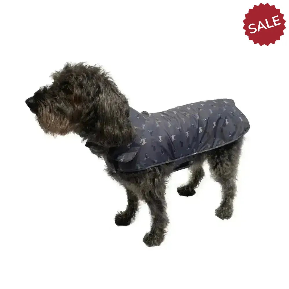 Danish Design Fatface Marching Dogs Raincoat 14" (35 cm) Grey Dog Coat