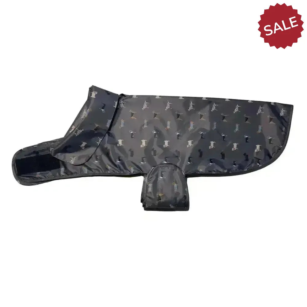 Danish Design Fatface Marching Dogs Raincoat 14" (35 cm) Grey Dog Coat