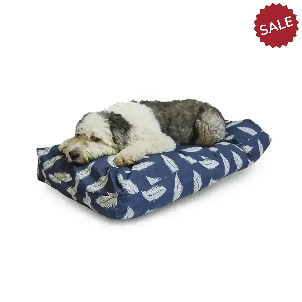 Danish Design Feather Retreat Eco-Wellness Duvet Dog Bed Medium Navy/Stone Dog Beds