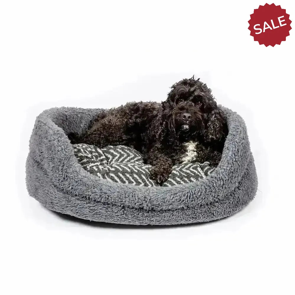 Danish Design Fleece Slumber Bed Charcoal Arrows 24" Charcoal Arrows Dog Beds